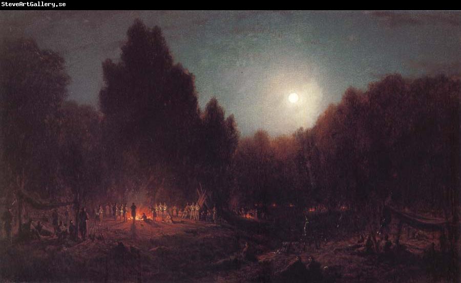 Sanford Robinson Gifford Night Bivouac of the Seventh Regiment New York at Arlington Heights,Virginia